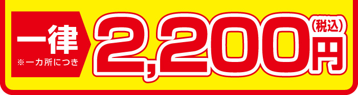 一律（※一カ所につき）2,160円（税込）
