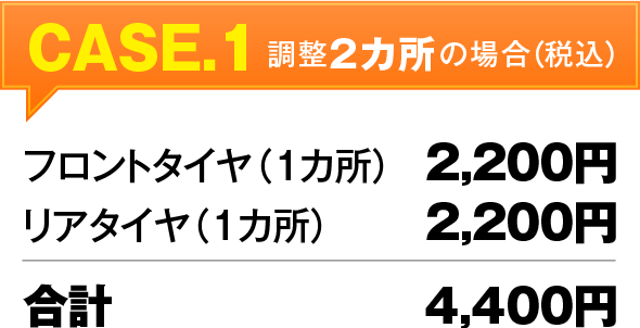 CASE.1 調整2カ所の場合（税込）
